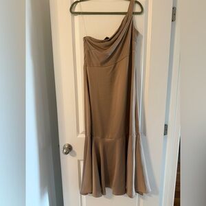 Taylor Champagne One-Shoulder Dress